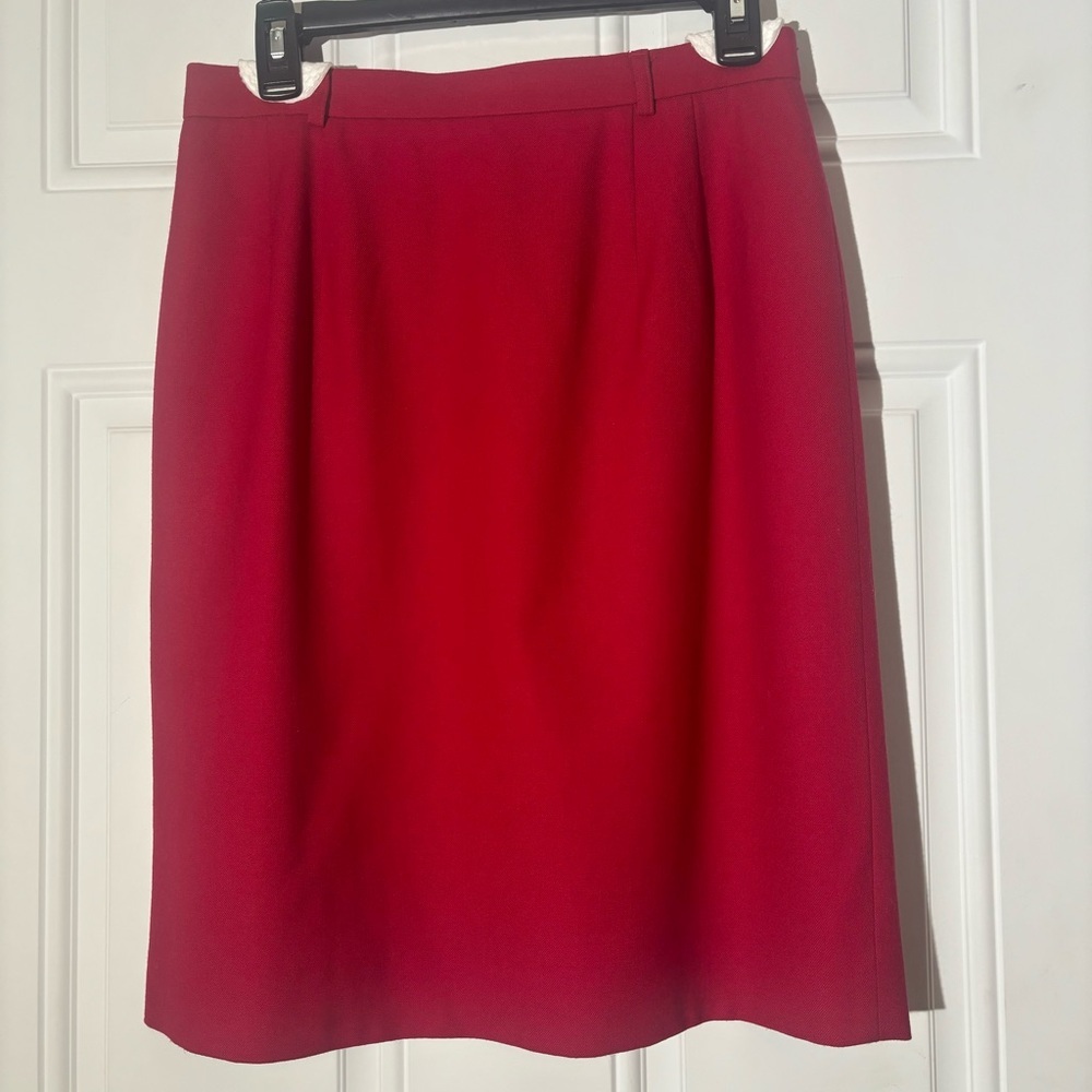 Talbots Dark Red Worsted Wool Pencil Skirt, Size 10
